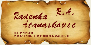 Radenka Atanasković vizit kartica